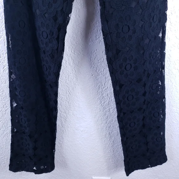 CHELSEA & VIOLET Floral Lace Print Black Pants NWT - Picture 3 of 8